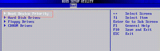 bios set boot device priority