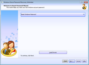 Server Password Recovery Welcome Window